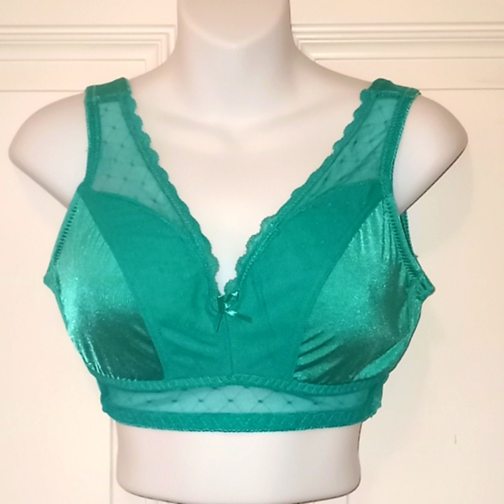 Rhonda Shear Kelly Green Pin Up Lace Bra